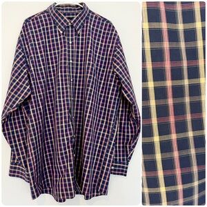 Jos. A. Bank Traveler’s Collection Men's Size XL Multicolor Plaid 100% Cotton